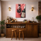 cuadro canvas vino copa uvas estilo contemporáneo