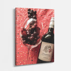 cuadro canvas vino copa uvas estilo contemporáneo