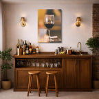 cuadro canvas vino copa brillante estilo contemporáneo