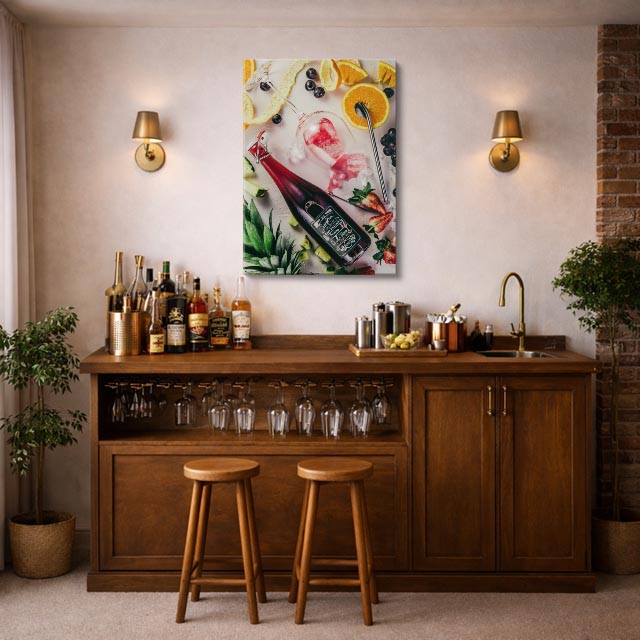 cuadro canvas vino vino fresco estilo contemporáneo