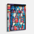 cuadro canvas vino botellas arte estilo contemporáneo