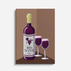 cuadro canvas vino vino ilustrado estilo contemporáneo