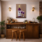 cuadro canvas vino vino ilustrado estilo contemporáneo