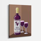 cuadro canvas vino vino ilustrado estilo contemporáneo