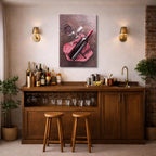 cuadro canvas vino picnic vino estilo contemporáneo