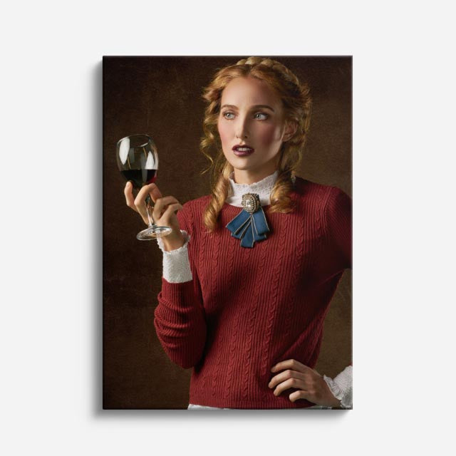 cuadro canvas vino wine lady estilo contemporáneo