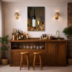 cuadro canvas vino mesa gourmet estilo contemporáneo