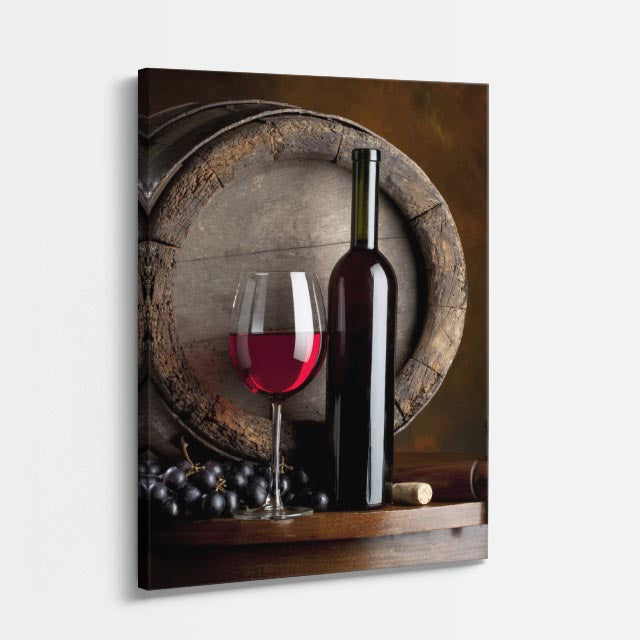 cuadro canvas vino barrica vino estilo contemporáneo
