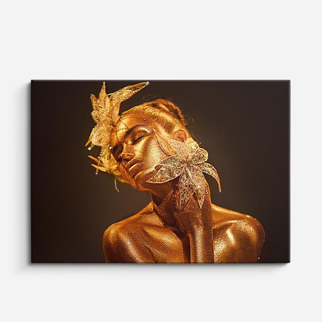 cuadro canvas fantasía dorada estilo artístico contemporáneo