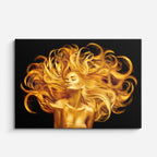 cuadro canvas melena dorada estilo arte digital contemporáneo