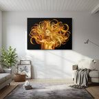 cuadro canvas melena dorada estilo arte digital contemporáneo