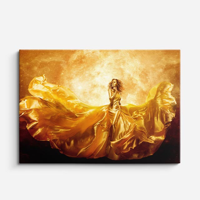 cuadro canvas figura con velo de fuego estilo contemporáneo