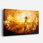 cuadro canvas figura con velo de fuego estilo contemporáneo