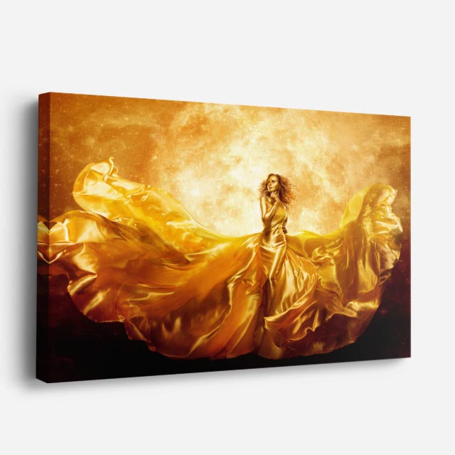 cuadro canvas figura con velo de fuego estilo contemporáneo