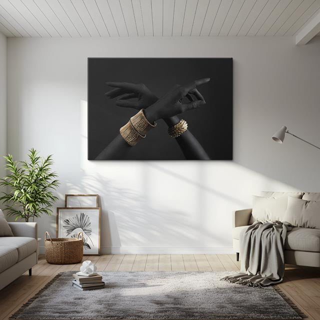 cuadro canvas manos elegantes estilo contemporáneo