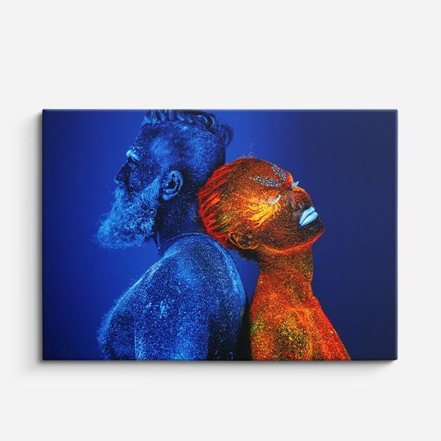 cuadro canvas retrato artístico choque de color estilo contemporáneo