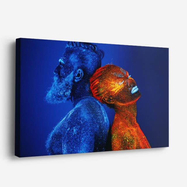 cuadro canvas retrato artístico choque de color estilo contemporáneo
