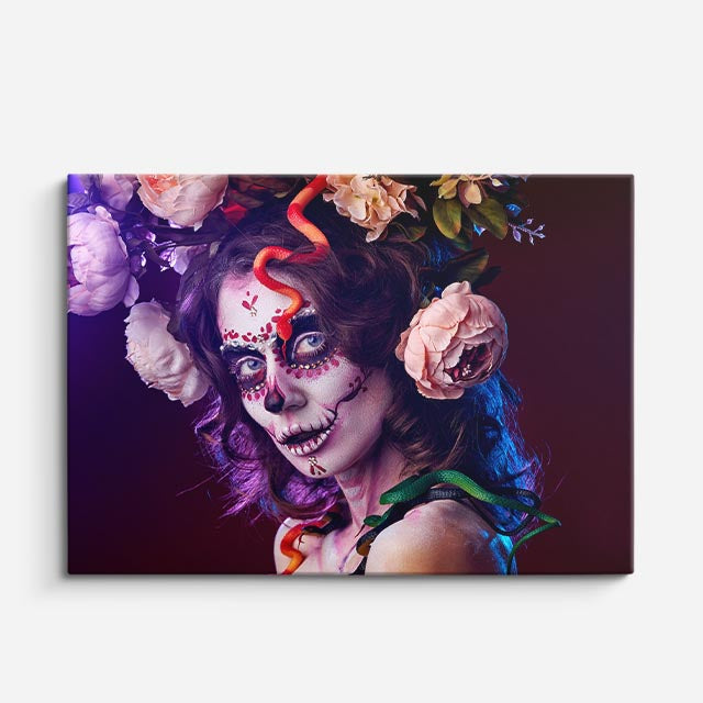 cuadro canvas catrina eléctrica estilo contemporáneo