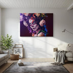 cuadro canvas catrina eléctrica estilo contemporáneo