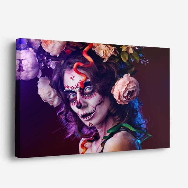 cuadro canvas catrina eléctrica estilo contemporáneo
