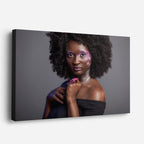 cuadro canvas retrato brillo púrpura estilo contemporáneo
