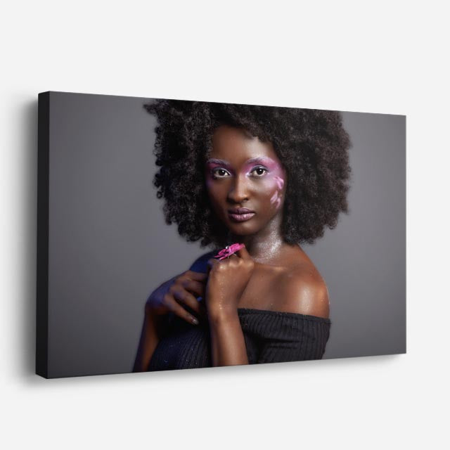 cuadro canvas retrato brillo púrpura estilo contemporáneo