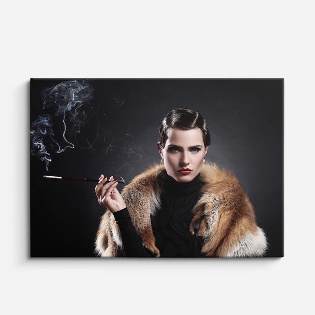 cuadro canvas retrato humo y piel estilo contemporáneo