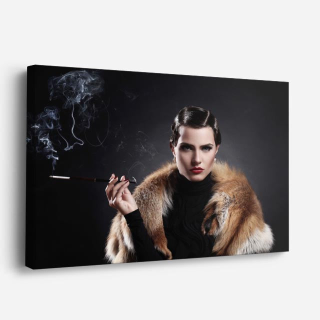cuadro canvas retrato humo y piel estilo contemporáneo