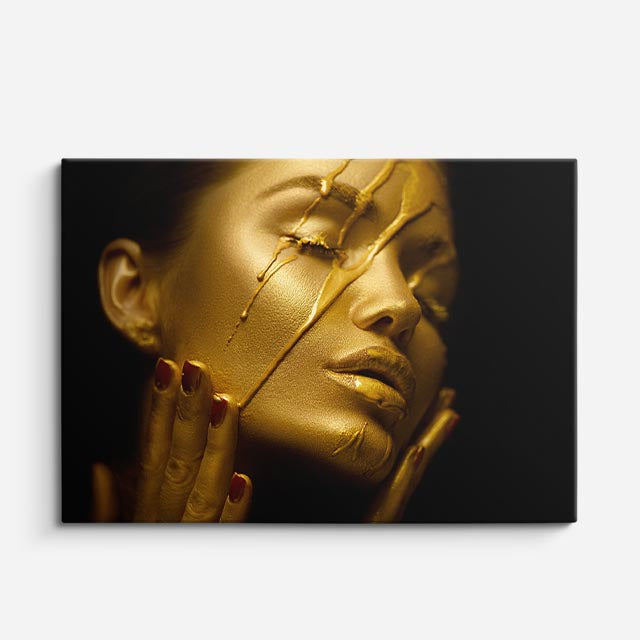 cuadro canvas ritual dorado estilo contemporáneo premium