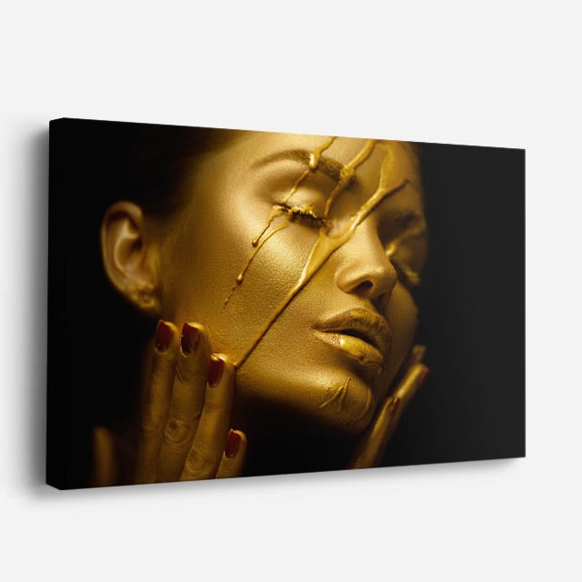 cuadro canvas ritual dorado estilo contemporáneo premium