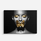 cuadro canvas silencio dorado estilo contemporáneo