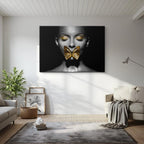 cuadro canvas silencio dorado estilo contemporáneo