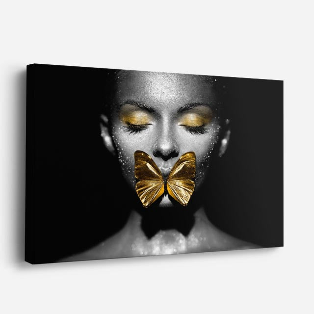cuadro canvas silencio dorado estilo contemporáneo