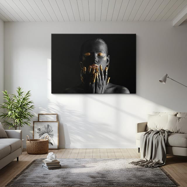 cuadro canvas elegancia oscura estilo contemporáneo