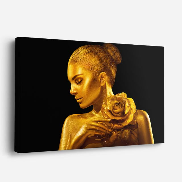 cuadro canvas elegancia dorada