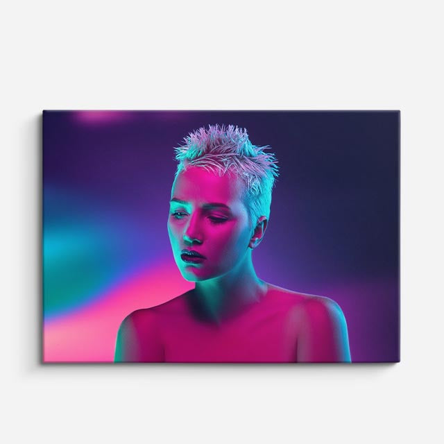 cuadro canvas neón minimal