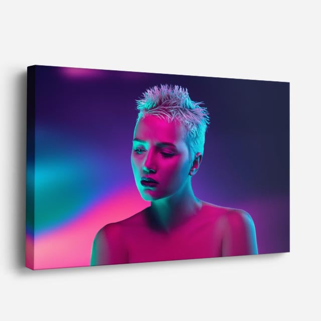cuadro canvas neón minimal