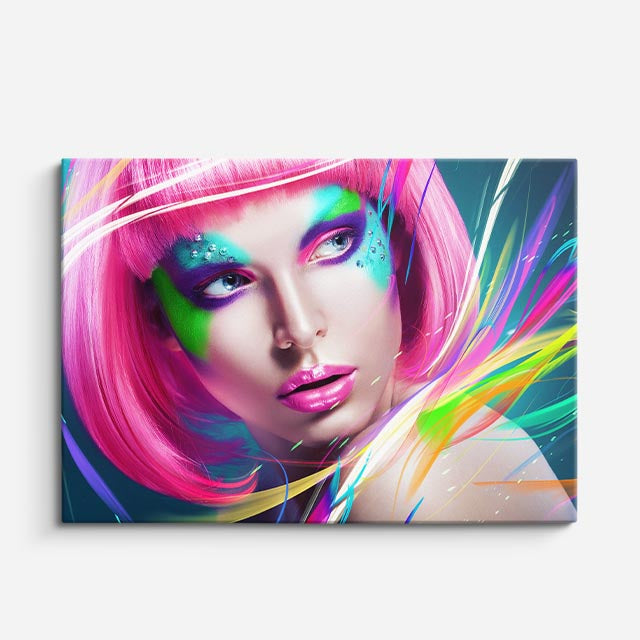 cuadro canvas neón pop