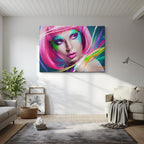 cuadro canvas neón pop