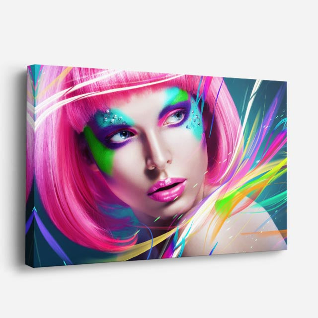 cuadro canvas neón pop