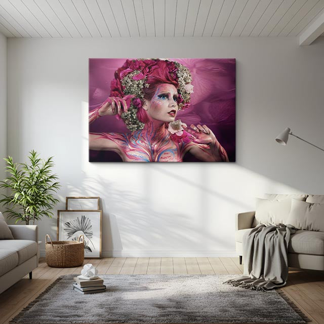 cuadro canvas floral fantasía