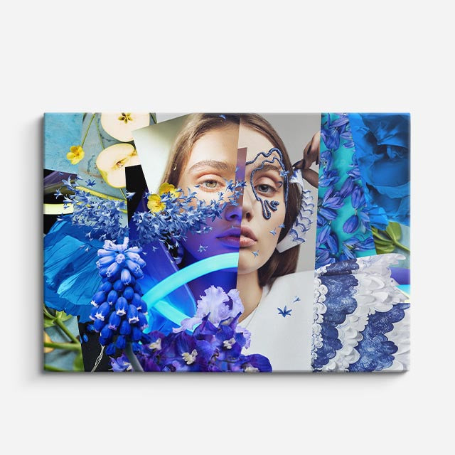 cuadro canvas rostro floral