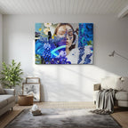 cuadro canvas rostro floral