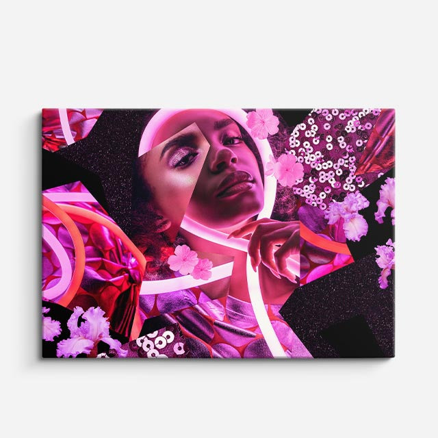 cuadro canvas explosión rosa