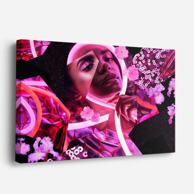 cuadro canvas explosión rosa