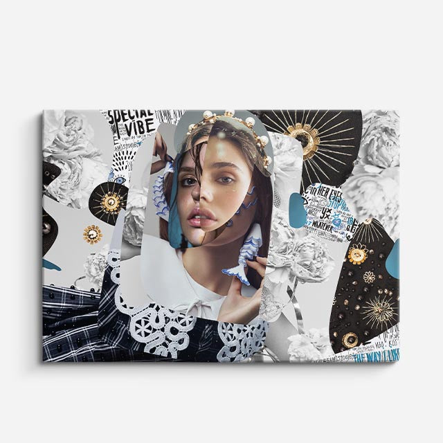 cuadro canvas collage blanco