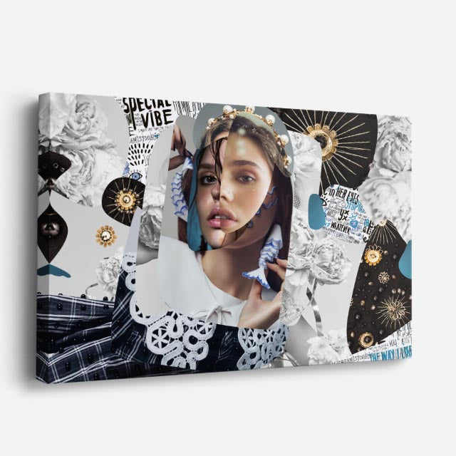 cuadro canvas collage blanco