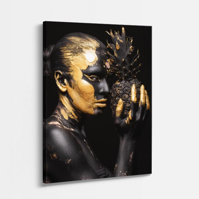 cuadro canvas expresión artística humana instinto dorado estilo contemporáneo
