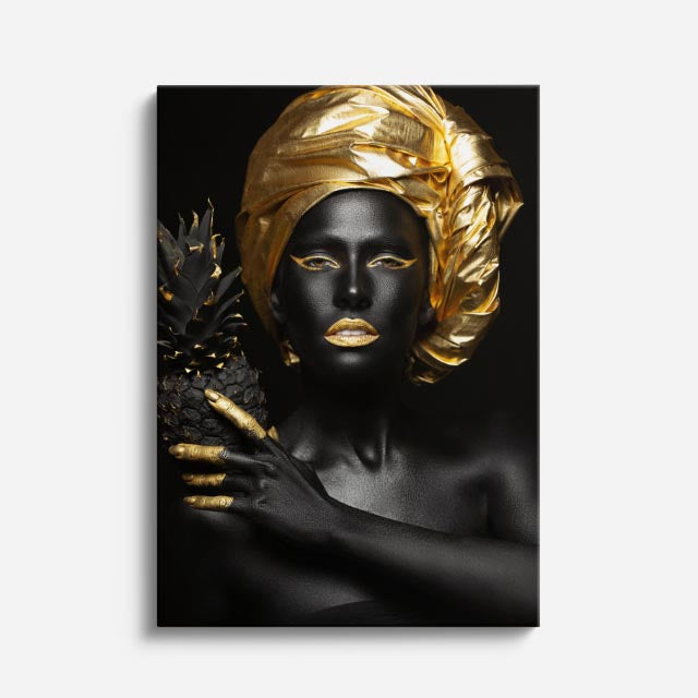 cuadro canvas expresión artística humana reina de ebano estilo contemporáneo