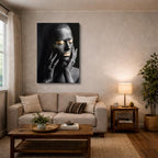 cuadro canvas expresión artística humana silencio de seda estilo contemporáneo